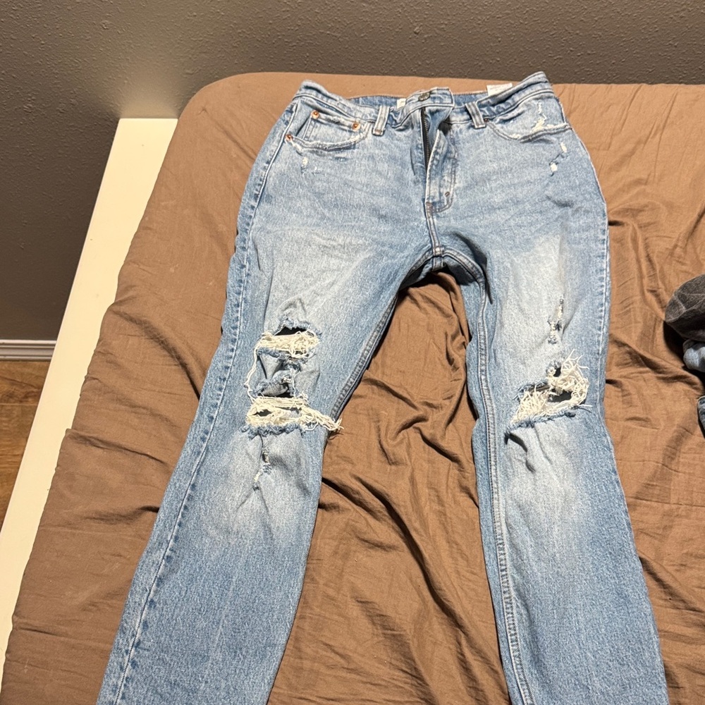 Abercrombie & Fitch Light Blue Distressed Skinny Jeans